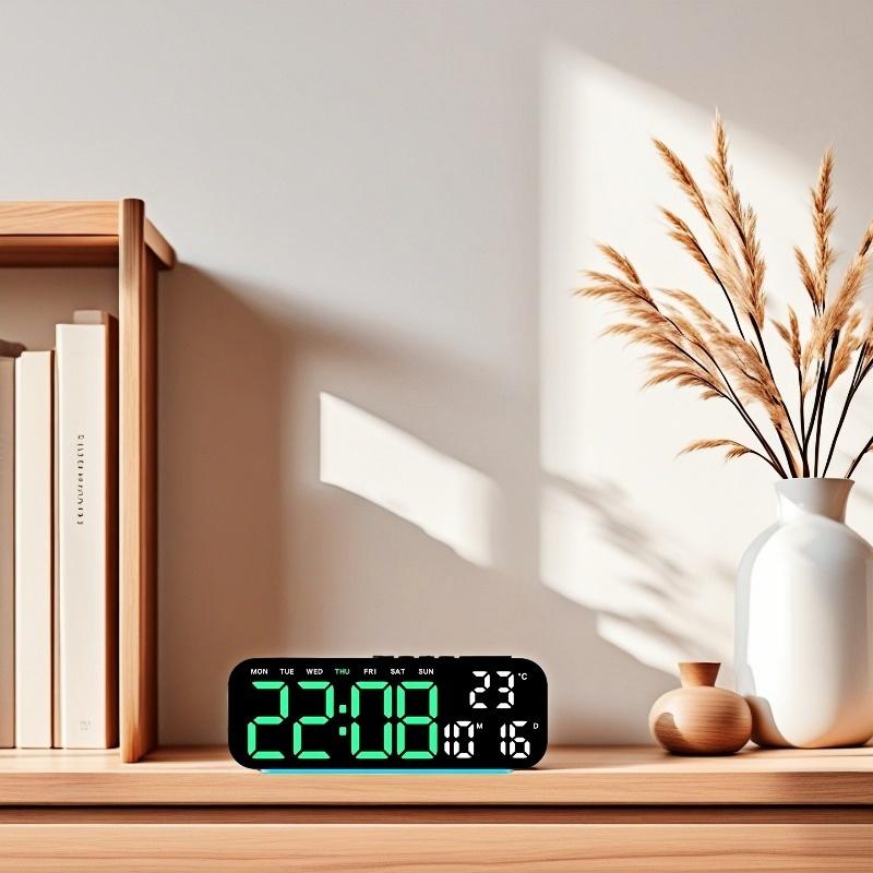 Цифровой будильник с питанием от USB с RGB подсветкой настроения, ТЕМПЕРАТУРА, ДАТА, 2 будильника, повтор, настольные часы, 12/24-часовой формат, автоматическая регулировка яркости, таймер, обратный отсчет, светодиодные часы