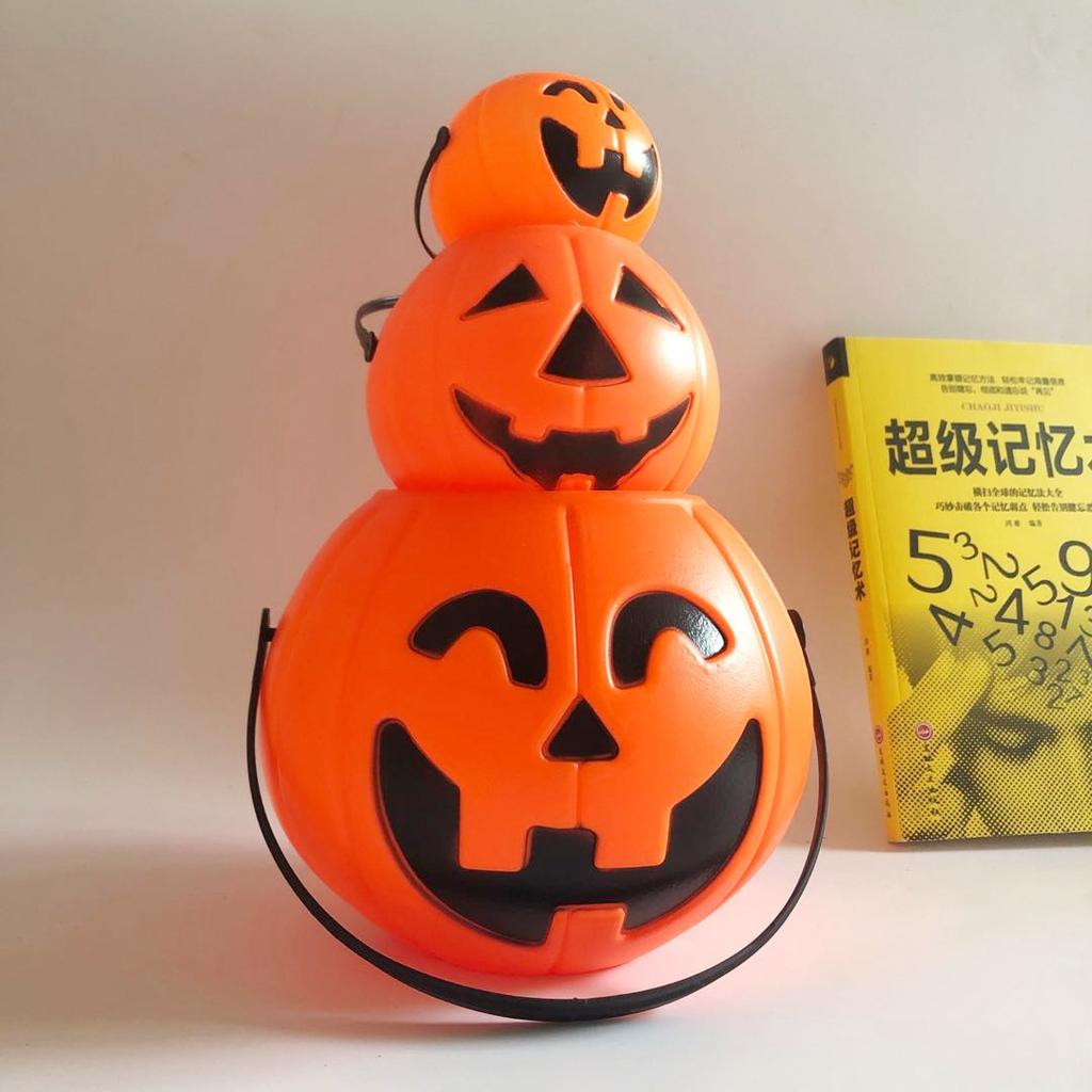 Halloween Witch Cauldron Pumpkin Ghost Candy Bucket Plastic Mini Holder Trick Or Treat Party Supplies Decoration
