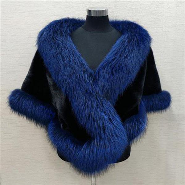 Faux Fur Shawl Women Imitation Fox Fur Dress Capes Thick Warm Short Furry Coat Luxury and Wealth Autumn Winter