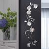 3D Diy Flower Shaped Acrylic Wall Decal Modern Classic Aesthetic Romantic  Home Decoration Accessories (Black Gold Silver)