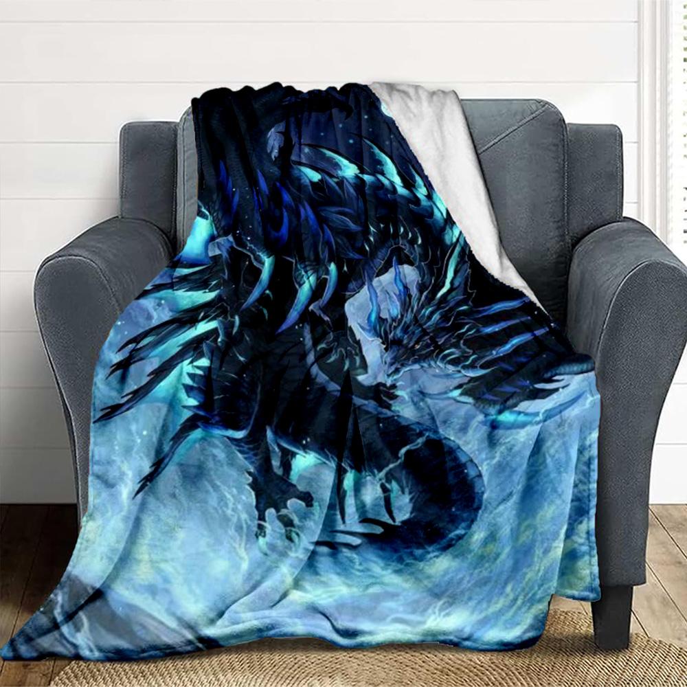Blue Dragon Flannel Blanket Throw Blanket Soft Warm Sofa Bed Camping Car home Decor Unique Christmas Gift C9302625
