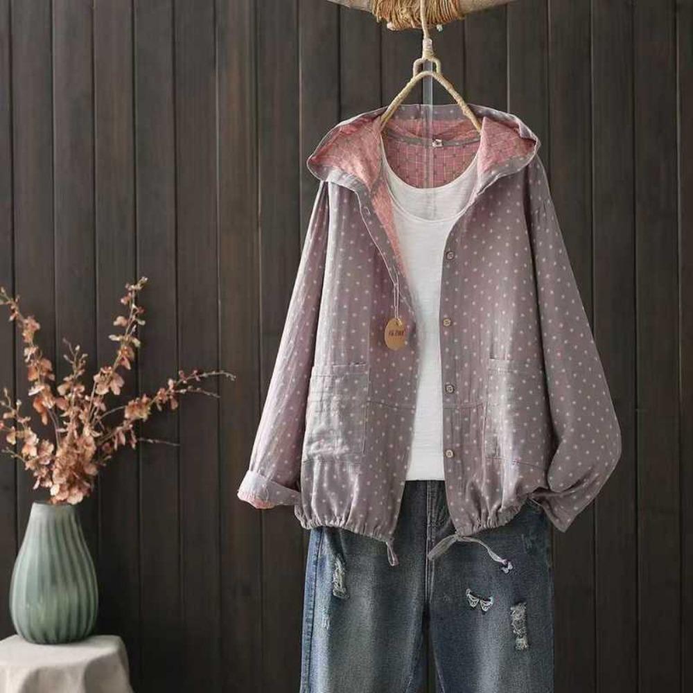 Блузки больших размеров для женщин, осенне-весенние однобортные рубашки с капюшоном и длинными рукавами, регулируемая женская одежда
