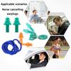 5 Pairs of Earplugs Noise Cancelling Sleeping Earplugs Corded Ear Plugs Reusable Silicone Earplugs with String Banded Washable