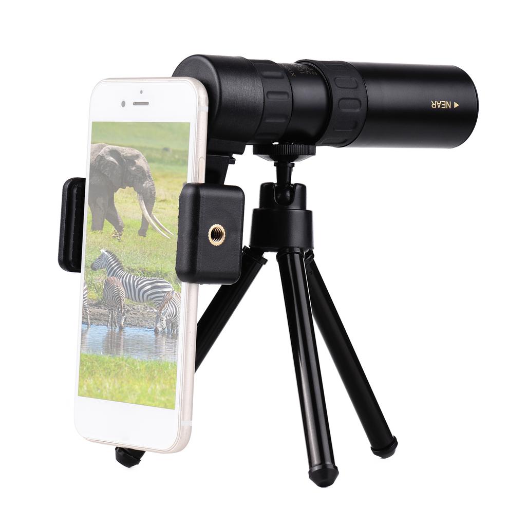 10X-300X Mini Monocular Telescope BAK4 Prisms Life Water-resistant with Phone Holder Mini Tripod