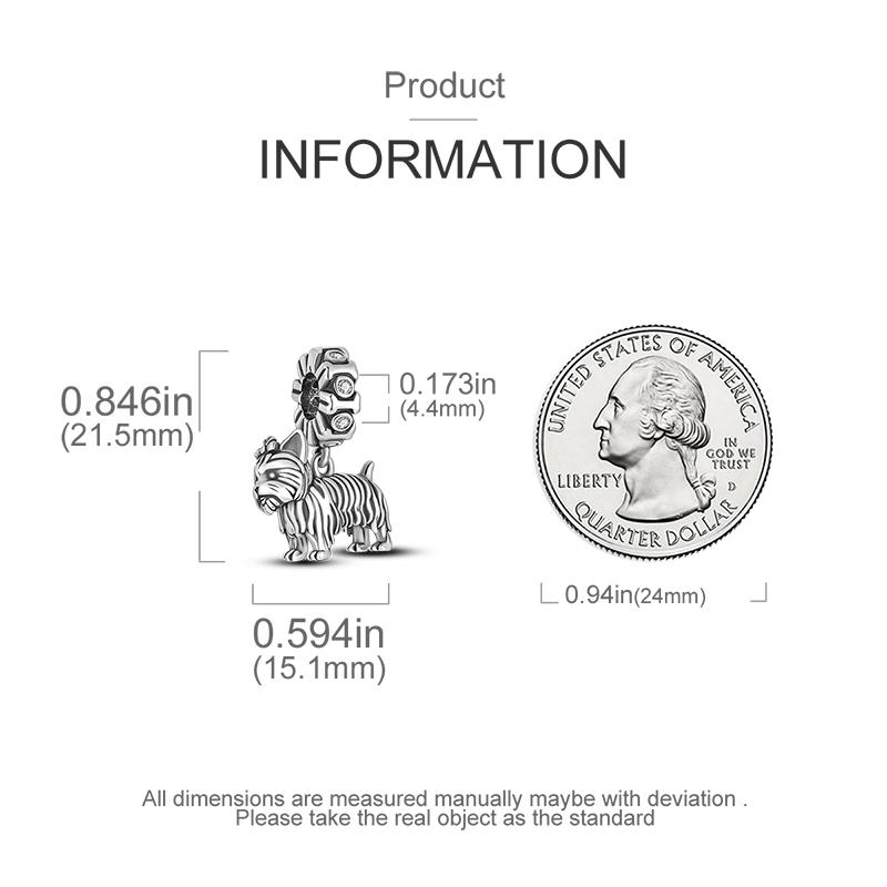 Copper Pet Dog Charms Schnauzer French Bulldog Puppy Paw Beads Fit Original Pendant For Women Bracelet Diy Jewelry