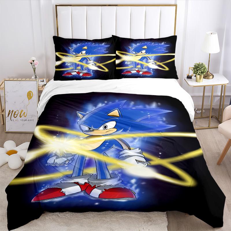 Sonic Adventure Print 3Pcs Bedding Setduvet Cover With 2 Bedropillowcase Home Birthday Gift