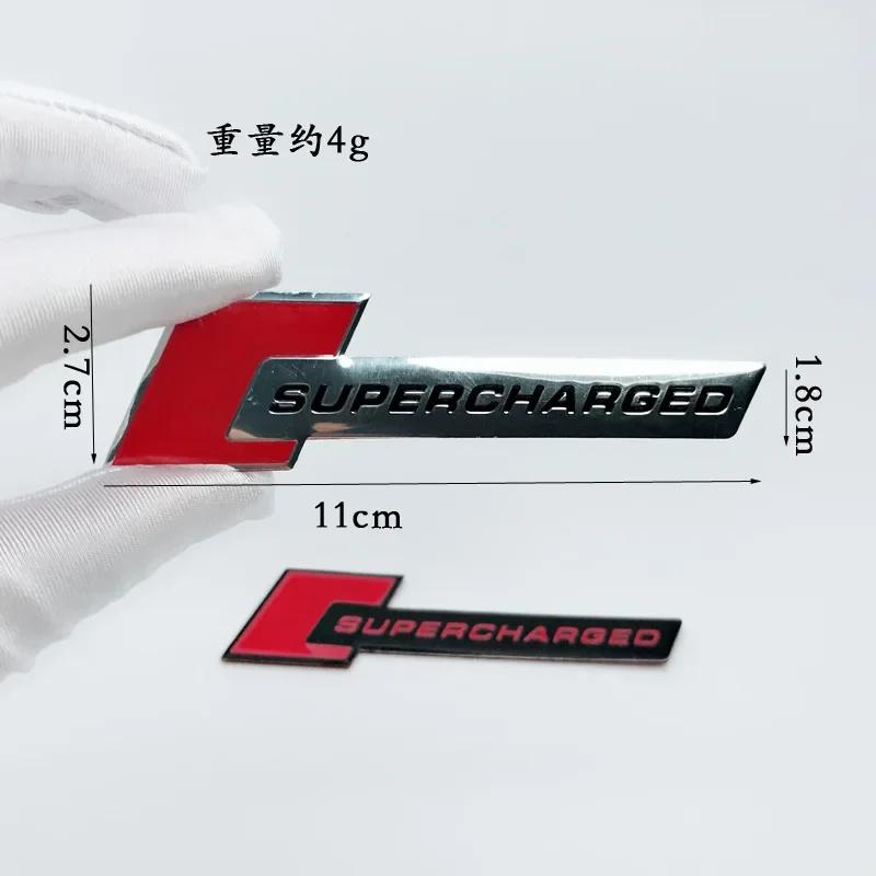 3D Aluminum Alloy Supercharged Logo Car Rear Trunk Fender Emblem Badge Stickers Decal for 2pvhn A3 A4 A5 A6 A7 A8 Q3 Q5 Q7 pvhn2