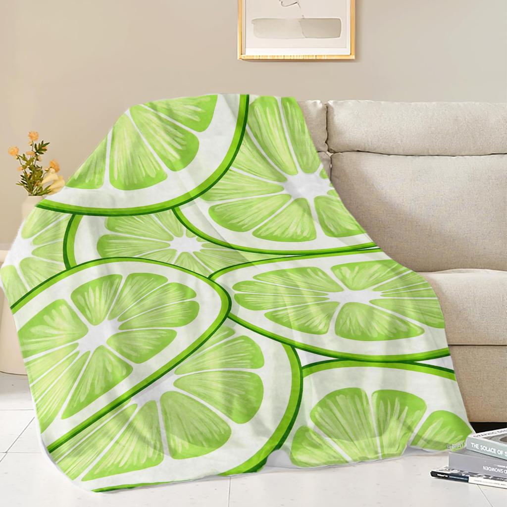 Fruits Oranges Lemons Grapefruits  Printed Blanket Soft Fleece Warm Flannel Life Throw Blankets for Sofa Bedding Quilt