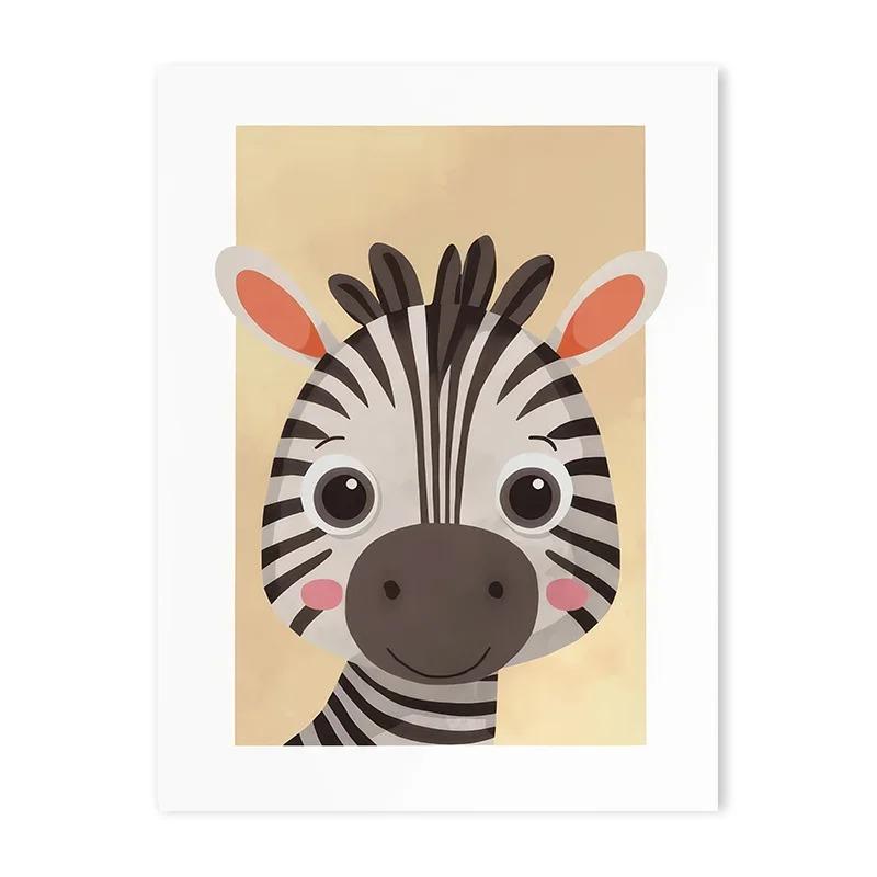 Cartoon Rainbow Elephant Lion Zebra Animal Posters Nursery Letter Wall Art Canvas Painting for Baby Bedroom Kids Room Decoration