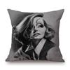 Lovely Cute Celebrity Sketch Art Classic Movie Scenic Poster Art Cotton Linen Sofa Decoration Throw Pillow Case Cushion Cover