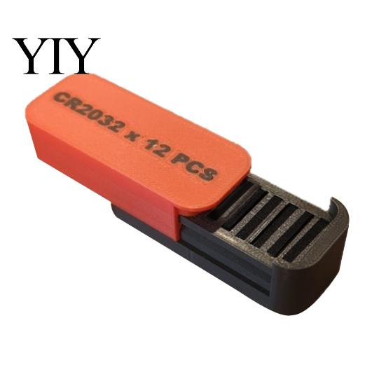 Portable Battery Storage Button Box, with Independent 12 Slots And Push-Pull Sliding Organizer for CR2032 Cover, Dustproof Waterproof Safe Case, Coin