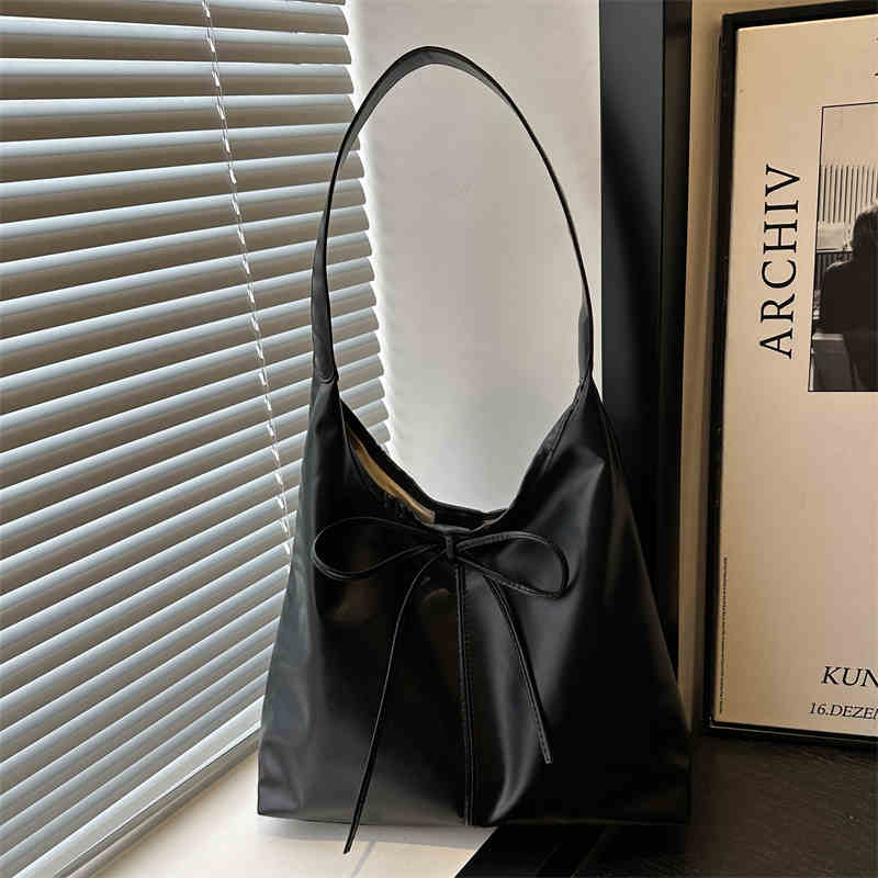 Женская сумка через плечо большой вместимости, осенне-зимняя, ретро, универсальная, с бантом, из искусственной кожи, для шопинга и поездок на работу