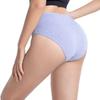 Women's Solid Color Cotton Mid-high Waist Briefs Elastic Waistband Unrestrained Perfect Hip Wrap Charming Panties