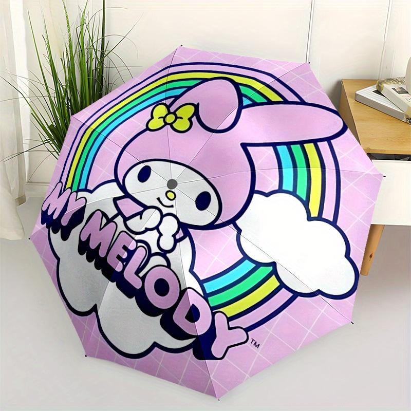 Автоматический складной зонт My Melody Sanrio с прочным железным каркасом, портативный компактный дорожный зонт, всесезонный, для вечеринок 0807040
