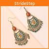 Bohemian Ethnic Long Drop Earrings With Geometric Shape And Waterdrop Details For Women