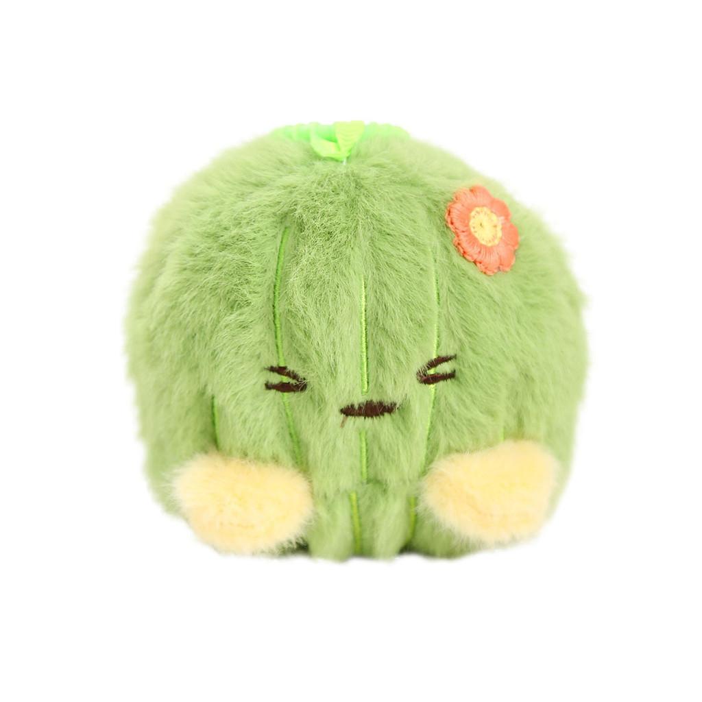 Pink Cactus Plush Doll Keyring With Short Plush Material For Bag Decoration