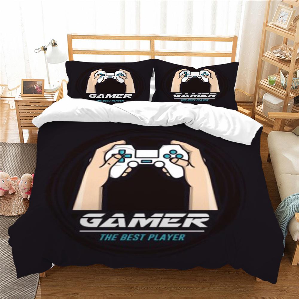 Duvet Cover Set Gamepad Printing Bedding Set Cartoon Pattern Home Setting Set Children Adult Single Twin Bedding Set