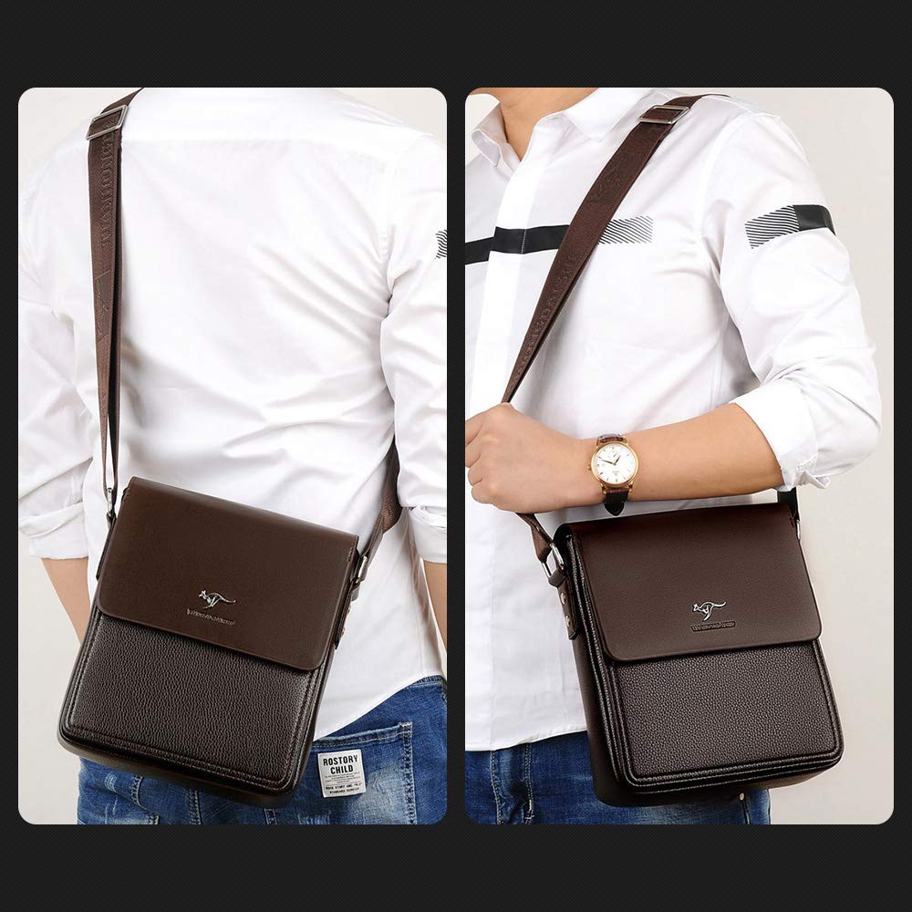 Сумка-мессенджер через плечо с клапаном для мужчин с кодовым замком Вмещает дюймовый Большой мессенджер через плечо Велосипедная сумка для Черного [Whatna] Кнопка, 9.7 IPAD, Вместимость,