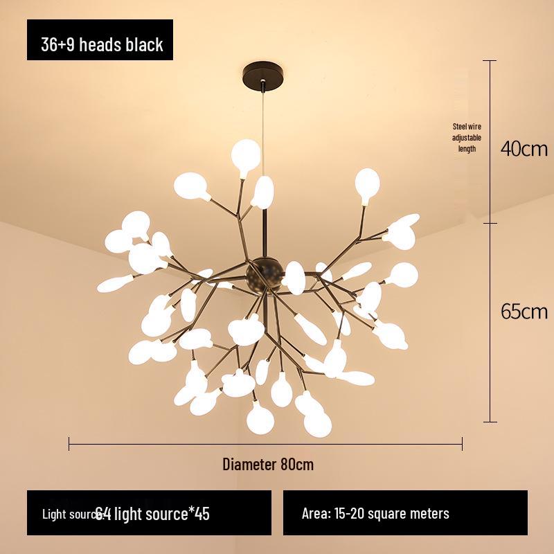 Люстра Светлячок: Современное скандинавское роскошное освещение для гостиных, спален и ресторанов