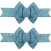 2pcs Denim Blue Wreath Bows, Farmhouse Burlap Bow for Wreath Solid Rustic Crafts Decorative Hanging Ornament Bow for Indoor Outdoor Wedding Holiday