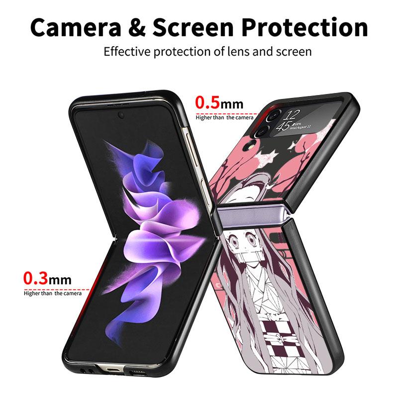 Японское аниме для Samsung Galaxy Z Flip 3 Zflip3 Z Flip 4 5g Zflip Kurama Demon Slayer, черные противоударные чехлы, чехол, чехол