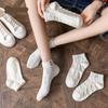 5 Pairs Bear Women Socks Female Hollow Socks Spring and Summer Korean Girls Japanese Cute Ins Tide White Girls Socks