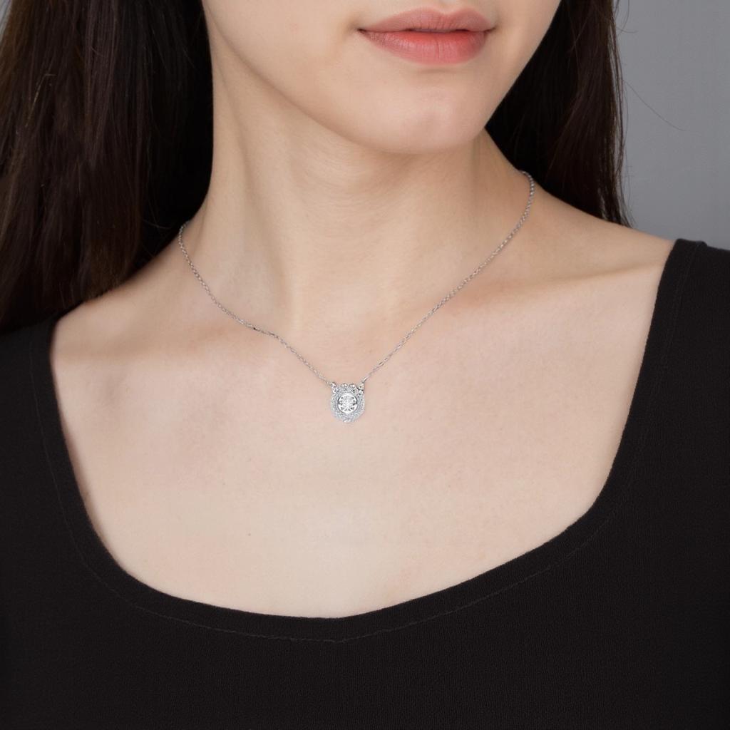 Swarovski Dragon And Phoenix Crystal Pendant Necklace Women necklace Silver 5686320