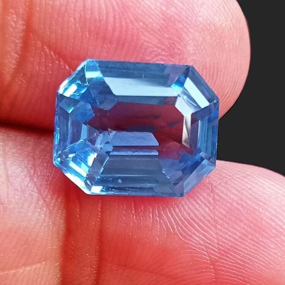 10-12 Ct Natural Blue Aquamarine Radiant Cut Stunning Certified Loose Gemstone