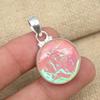 Австралийский розовый тройной опаловый драгоценный камень стерлингового серебра 925 пробы Изящный кулон