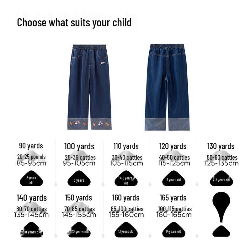 Disney Girls' Summer Thin Denim Straight-Leg Capris