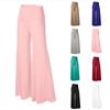 Women's Solid Colour Casual Wide Leg Pants High Waisted Sporty Yoga Trousers