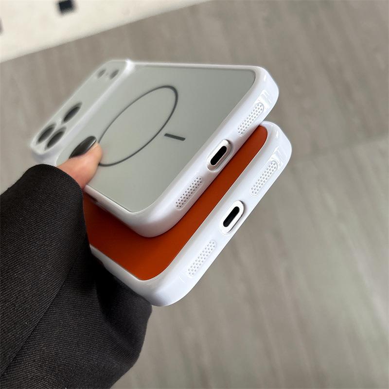 Совместимый магнитный чехол для iPhone 17 Pro Max - Apple 16 Pro Color Block Большое окно Защитный чехол