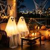 Spooky Cute Home Accents Halloween Ghost Night Light, Fabric Glowing Figurine Lighted Hanging Prop for Home, LED Tabletop Ornament, Festive Decoration