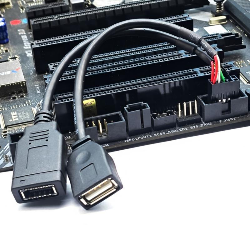 Кабель-конвертер USB 2.0 9-контактный в USB + Type E с передним портом Type C для улучшенной совместимости с материнскими платами 5,91 дюйма