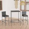 Day and Night - Day and Night Garden Table and High Stools 3 Pieces Gray Synthetic Rattan