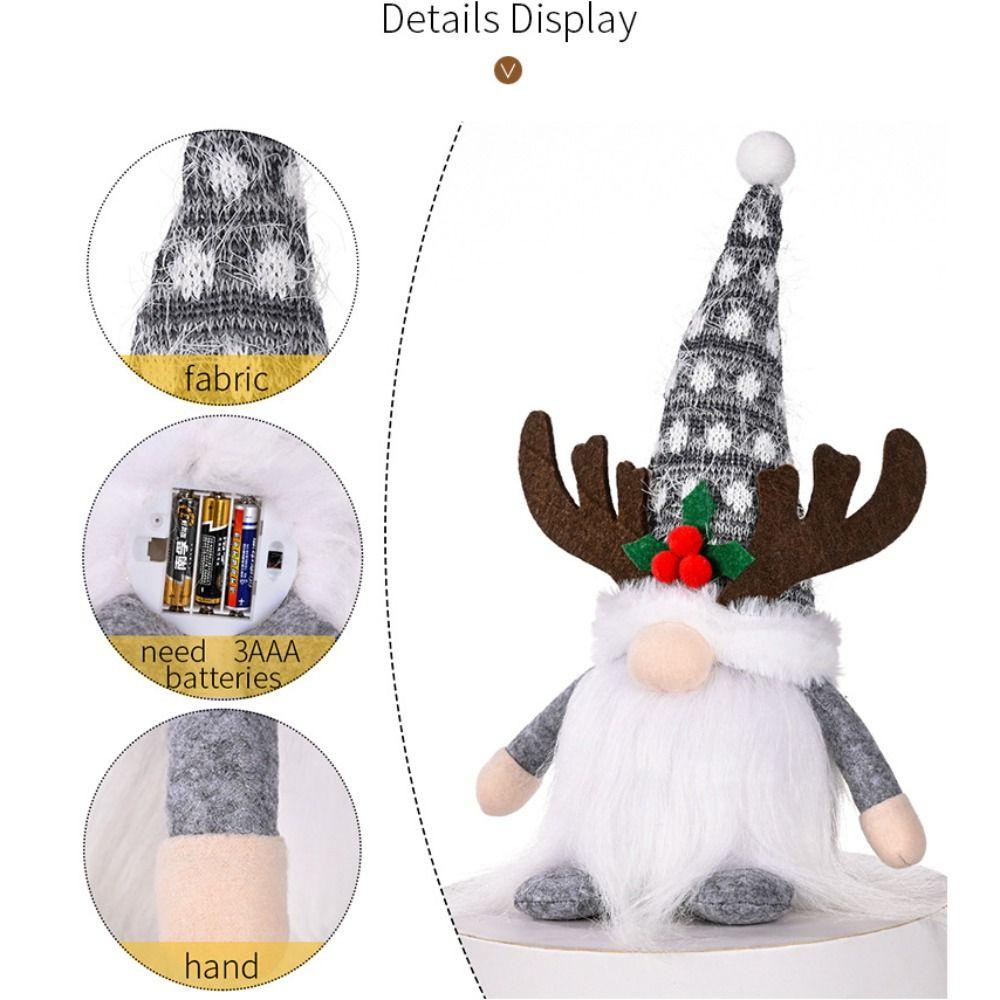 Nordic Faceless Doll With Led Light Dwarf Doll Christmas Gnome Plush Doll Christmas Decoration