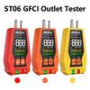 ST06 Тестер розеток GFCI Цветной экран Цифровой тестер розеток Вилка США Детектор полярности напряжения электрической цепи Поиск автоматического выключателя