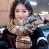 Thick Red Plaid Scarf Plush Long Shawl Classic Cashmere Scarves  Girl