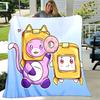 1pc Blanket Lankybox Foxy and Rocky3 Print Design, Lightweight Blanket for Sofa, Bed- Soft &Warm, Gift for All Seasons like Christmas, Halloween