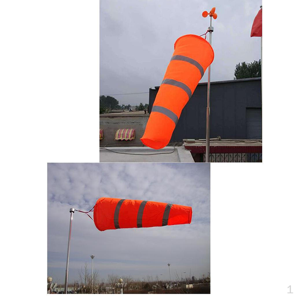 2 Packs 60cm Windsock Wind Measurement Sock Bag Reflective Belts Grommet