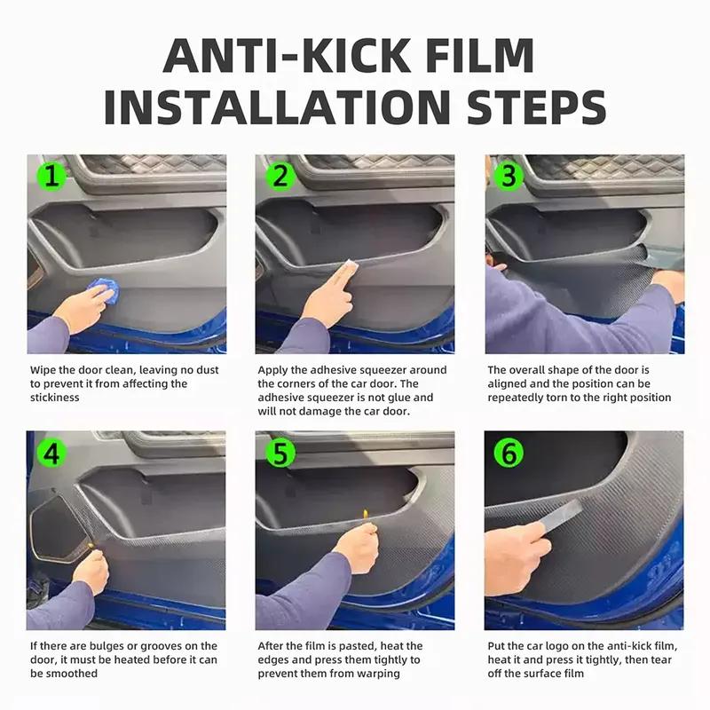 Кожаная Карбоновая Накладка на Дверь от Пинания Для Hyundai Tucson TL 2015 2016 2017 2018 LHD RHD Аксессуары для Отделки Салона Автомобиля