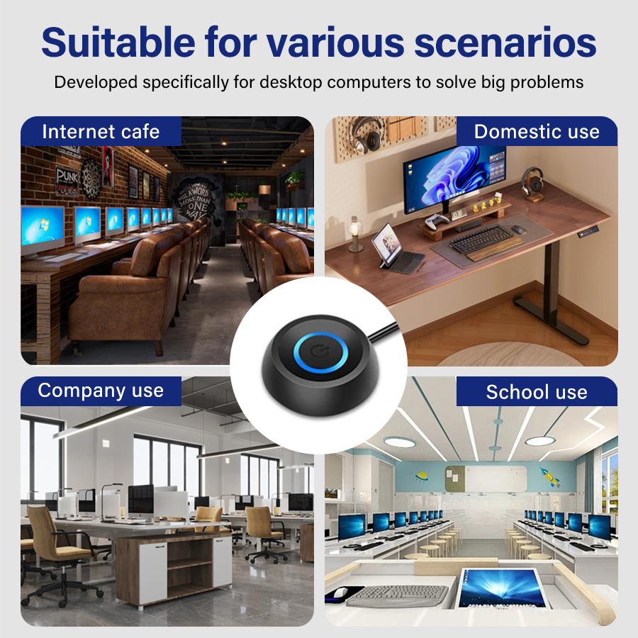 Настольный компьютер Кнопка питания 1,8 м Светодиодная подсветка Материнская плата ПК Внешняя кнопка включения/выключения питания Кабель-удлинитель Кнопка запуска