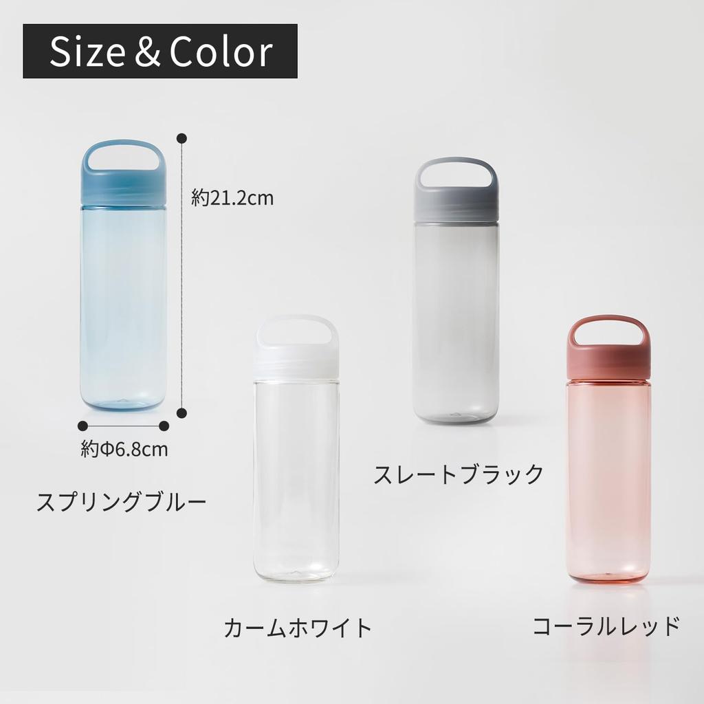 Marna Daily Water Bottle mouthfeel to (500ml/Gasketless) - Smooth, glass-like (Easy clean/Dishwasher safe/Lightweight)