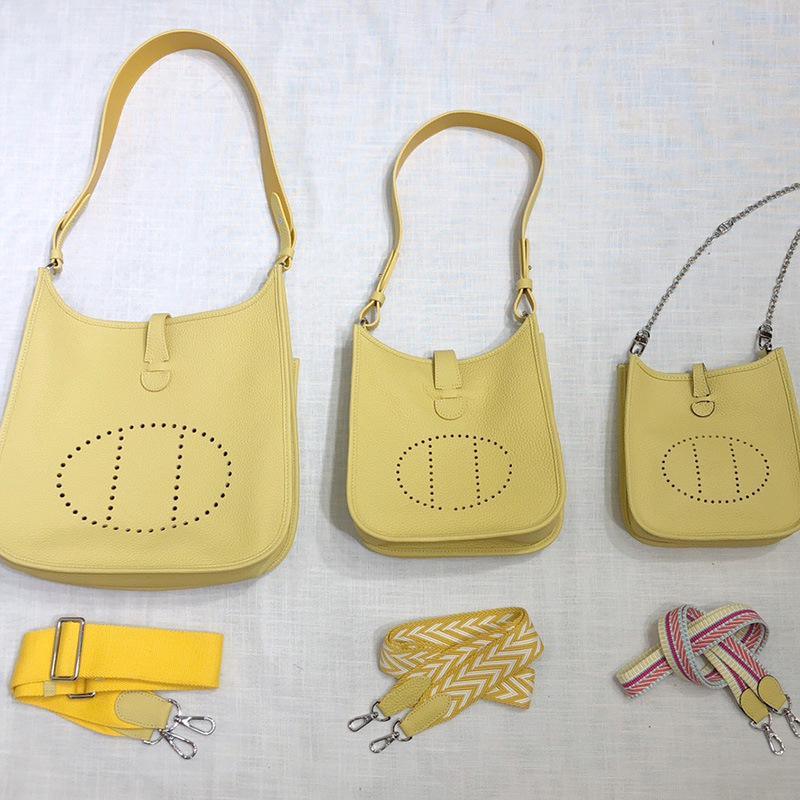 Женская мини-сумка-ведро из натуральной коровьей кожи с узором личи Evelyn Design