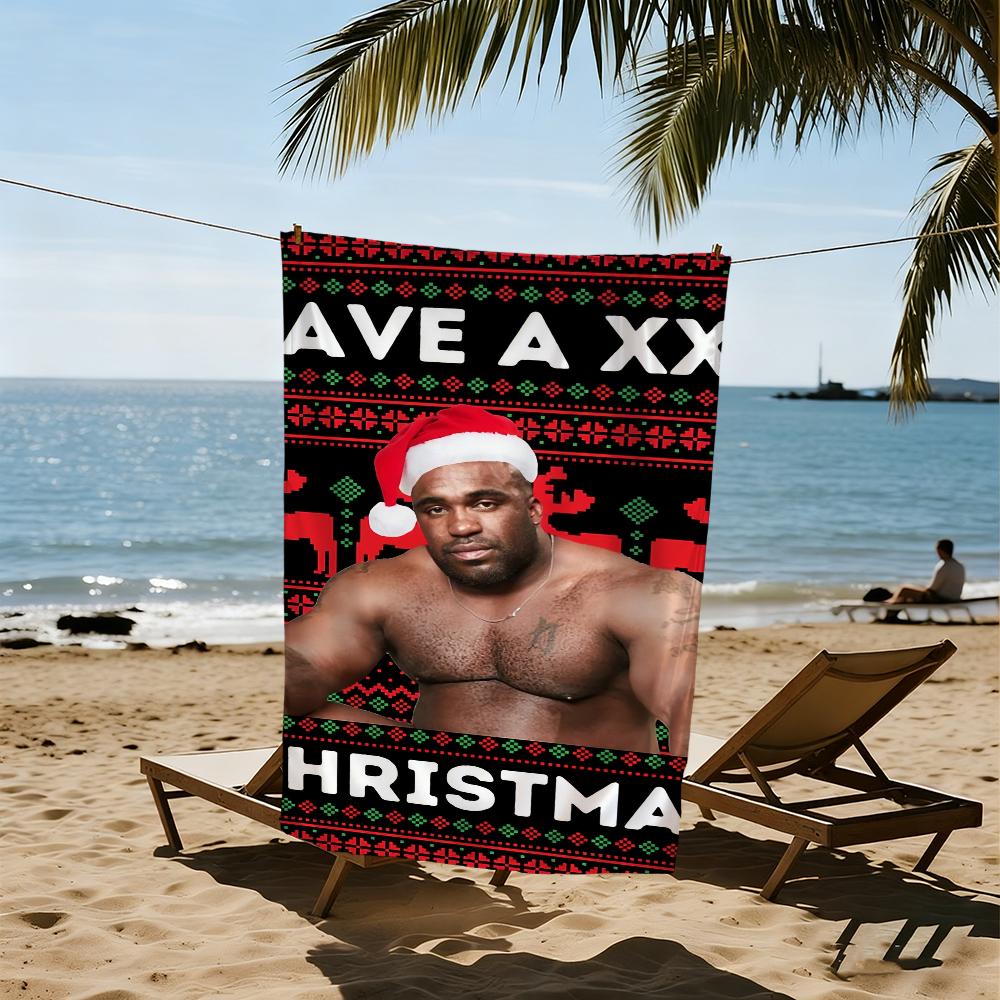 Funny Barry Wood meme Christmas Towel Large Quick-Drying Microfiber soft Beach Towel for Travel Fitness Sauna Bathing Camping