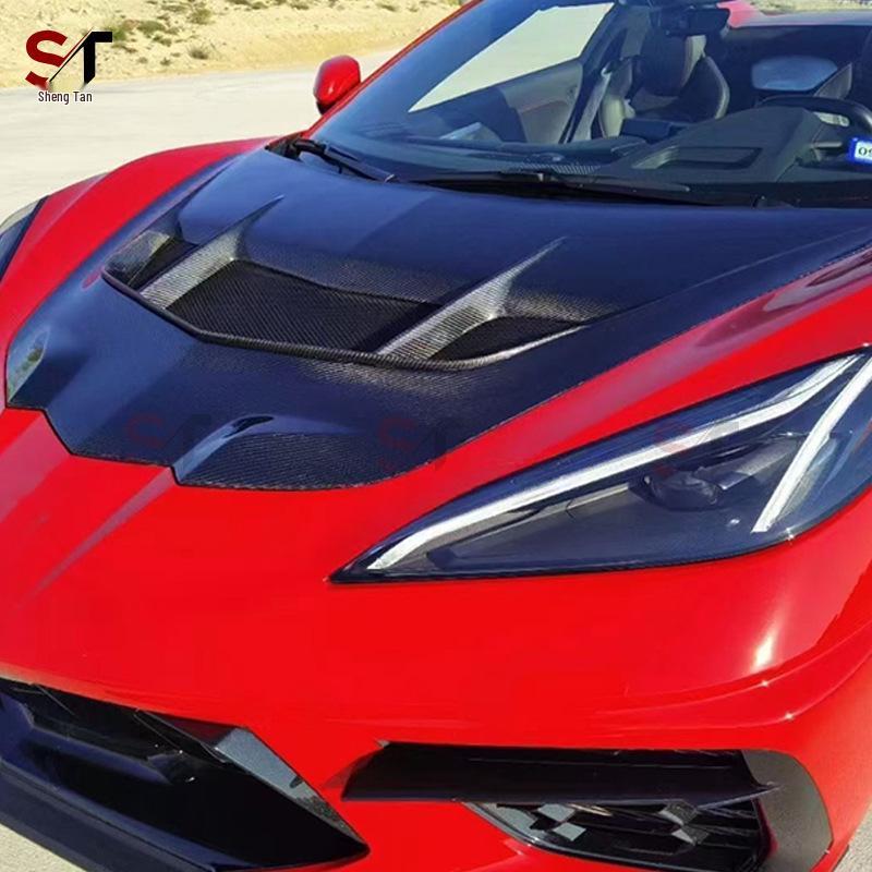 Накладка на передний капот из углеродного волокна для Chevrolet Corvette C8 ZR1