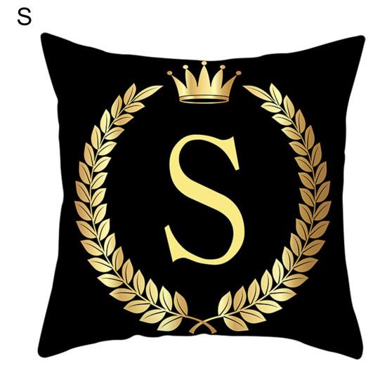 Ecofriendly Alphabet Print Double Sided Pillowcase Versatile Decorative Cushion Cover for Bedroom Insert Not Included