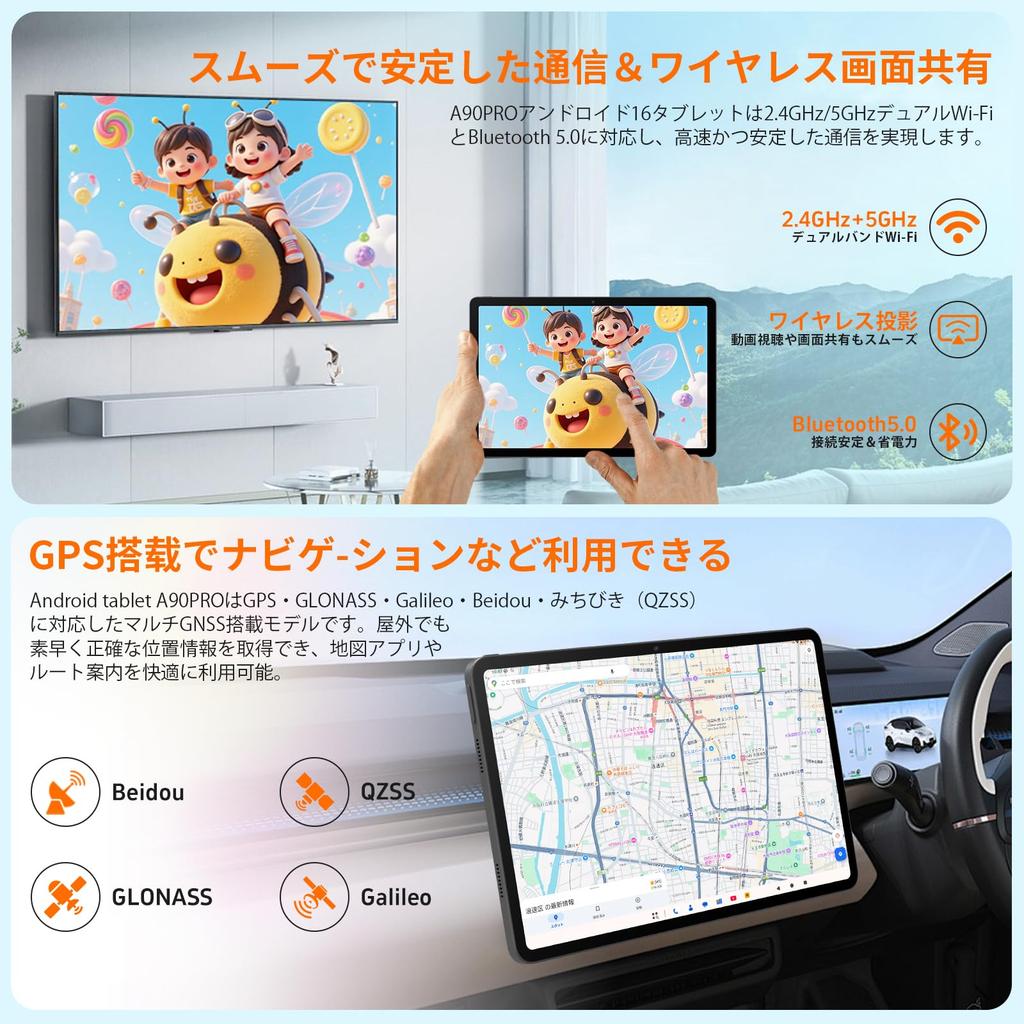 Yummo A90pro Android 16 2K IPS Large Widevine Supports and Sheet Facial Split Child Protection 8000mAh Suitable for and Japanese Instruction Gift