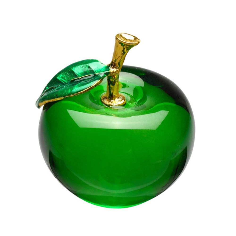 50/60mm 3D Glaze K9 Crystal Apple Crafts Figurine Glass Paperweight Christmas Gifts Home Desktop Decor CDN
