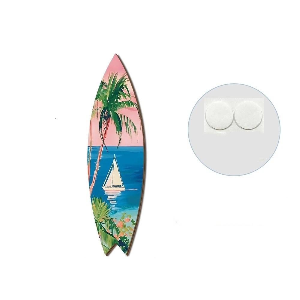 Retro Beach Surfboard Decor Colorful Wooden Surfboard Sign Funny Surfboard Ornaments Summer Home